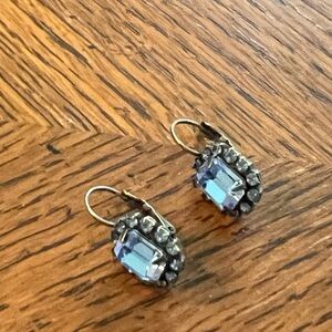 Source Unknown Silver and Blue Gemstone Earrings